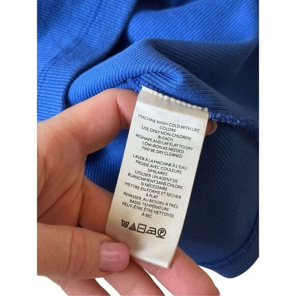 Anthropologie Maeve Poplin Ruffle Top strapless size M Blue - Picture 10 of 10